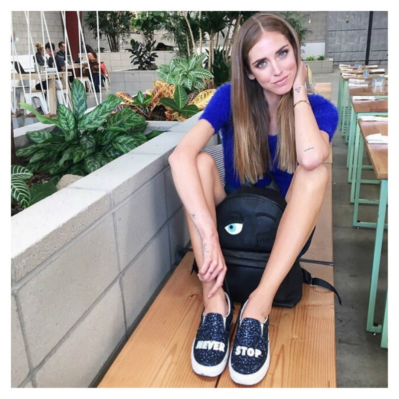 RAGNI 时尚博主品牌黑色闪亮大眼睛 双肩包-5