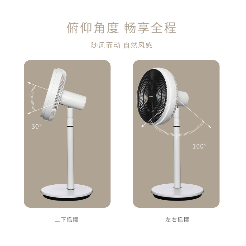电风扇台立扇落地式升降扇 直流变频家用遥控空气循环扇dwf-r1206dc
